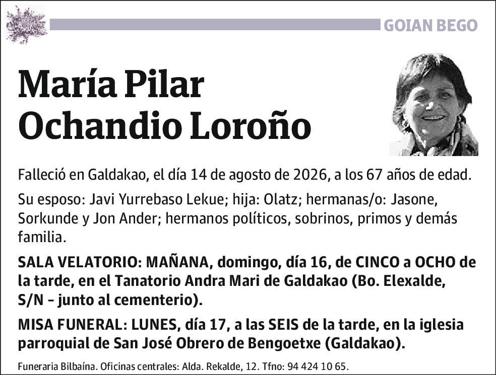 María Pilar Ochandio Loroño