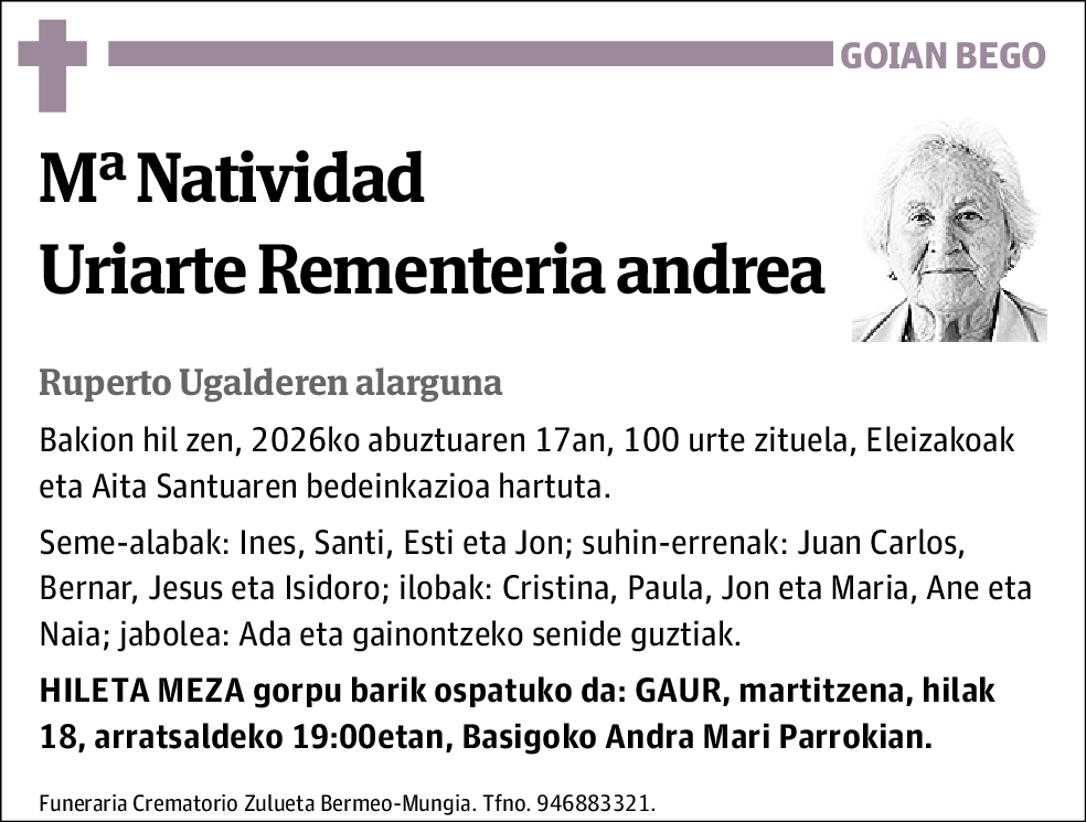 Maria Natividad Uriarte Rementeria