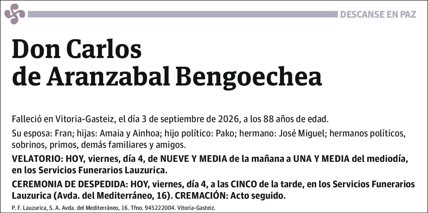 Carlos de Aranzabal Bengoechea