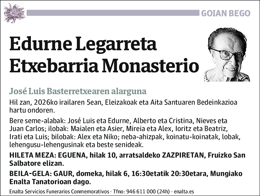 Edurne Legarreta Etxebarria Monasterio