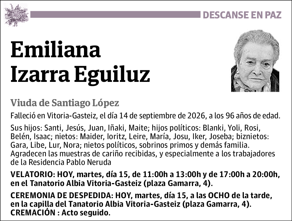 Emiliana Izarra Eguiluz