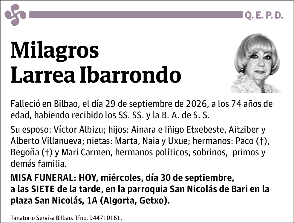 Milagros Larrea Ibarrondo