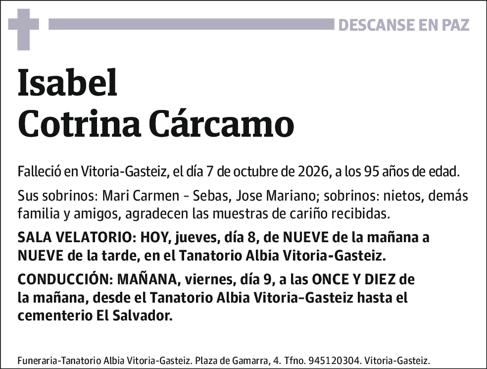 Isabel Cotrina Cárcamo