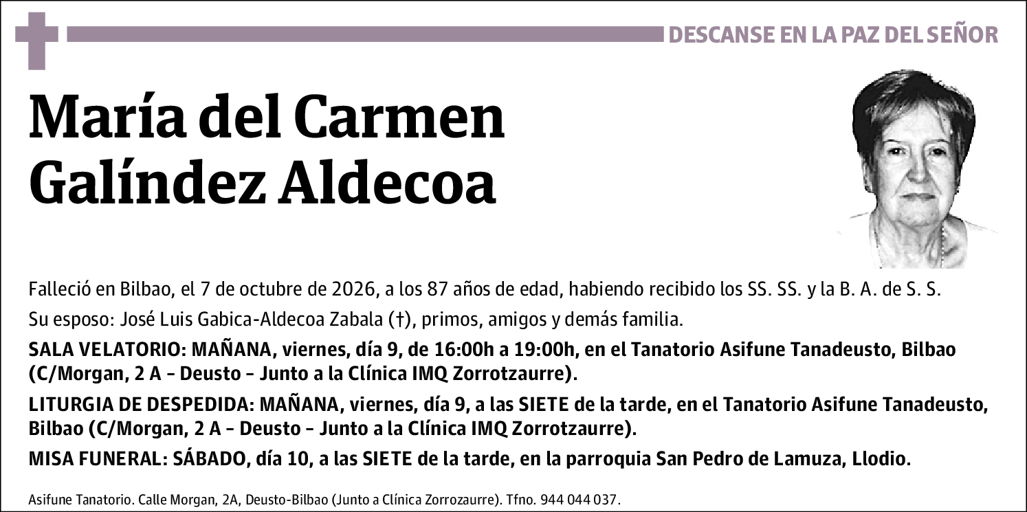 María del Carmen Galíndez Aldecoa