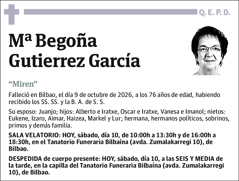 Mª Begoña Gutierrez García