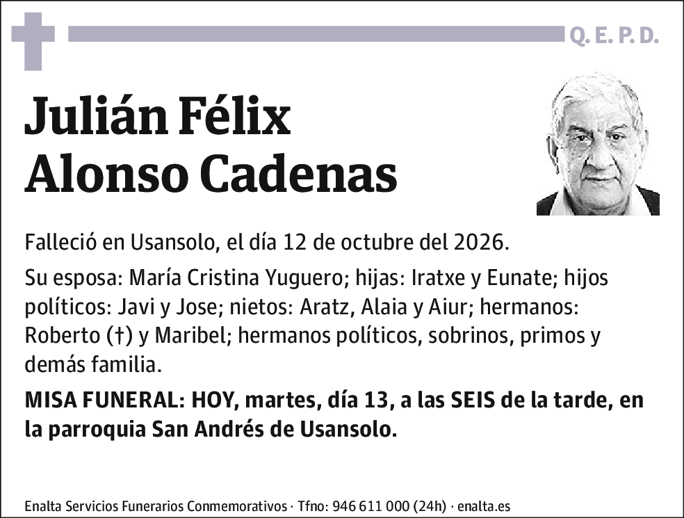 Julián Félix Alonso Cadenas