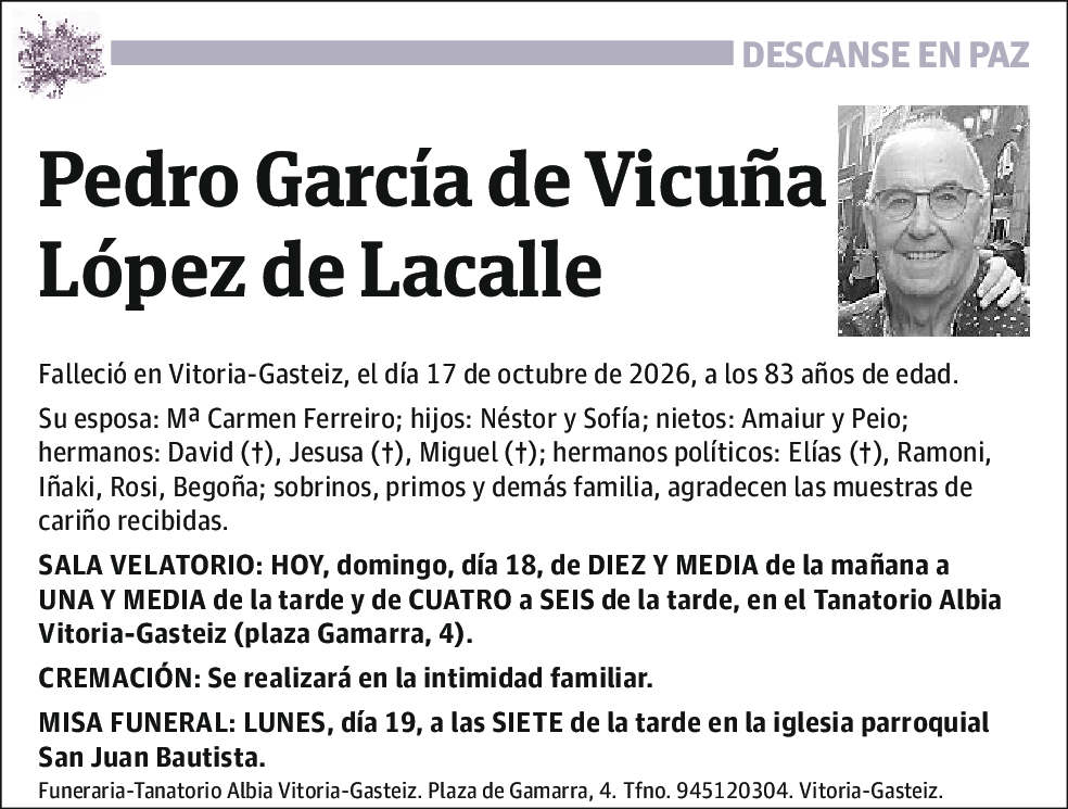 Pedro García de Vicuña López de Lacalle