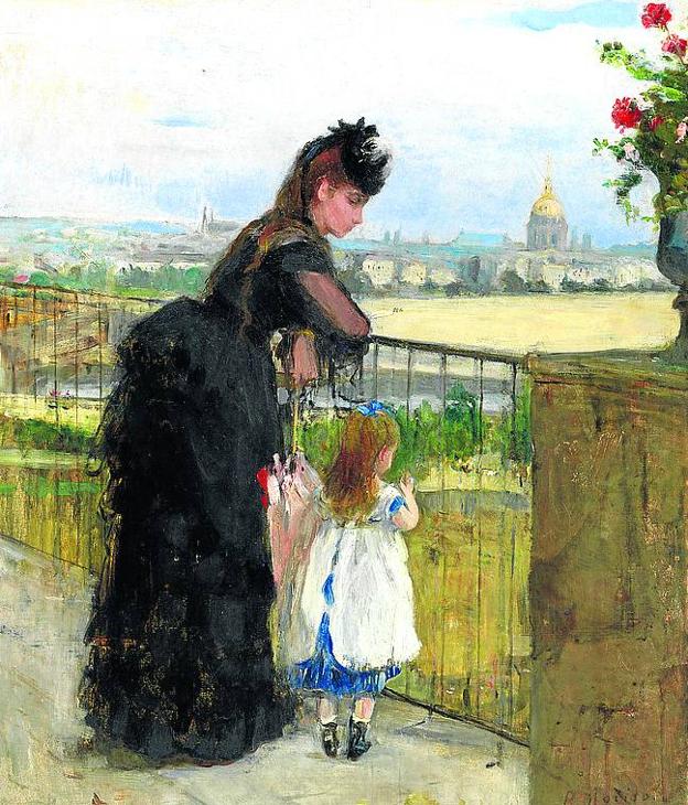 'Mujer y niña en el balcón'. 