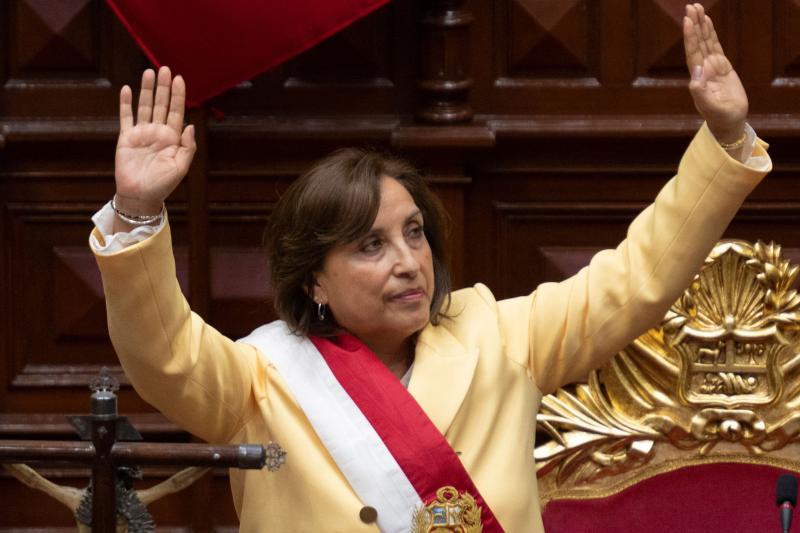 Dina Boluarte, after receiving the mandate from Congress to lead Peru.