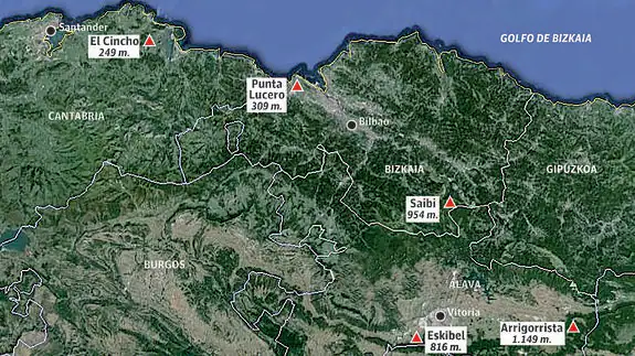 mapa montes alava Cinco montes para subir en invierno | El Correo